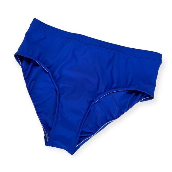 🔃Blue High Waisted Bikini Swimsuit Bottom - Picture 3 of 4